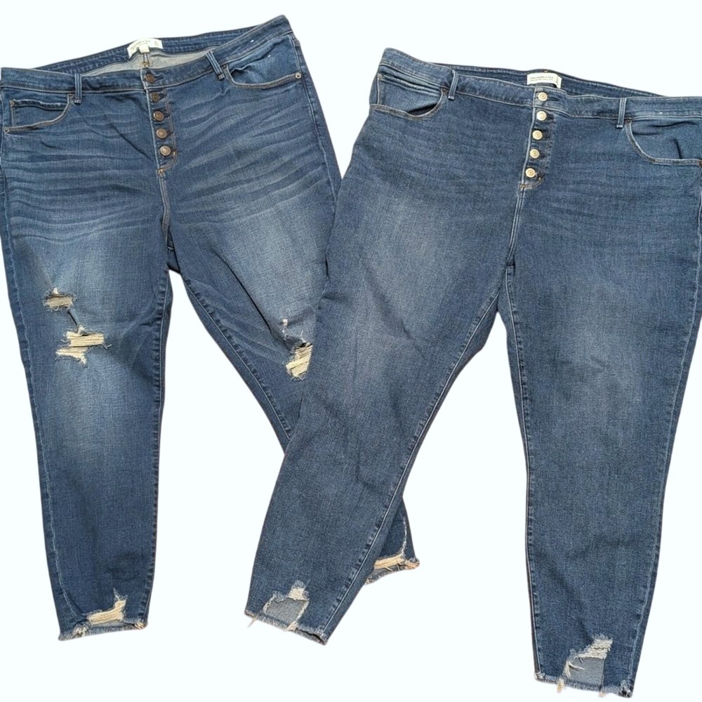 Lot Abercrombie Plus Size 24 37 High Rise Super Skinny Jeans 2 Pairs Bundle